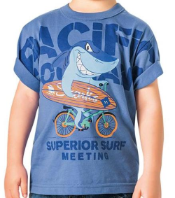 Camiseta New Infantil Menino Shark Azul - produto exclusivo LojaNewLine.com