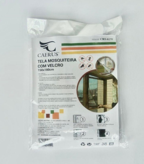 Tela Mosquiteiro Em Poliéster Branco Com Velcro 150x180cm