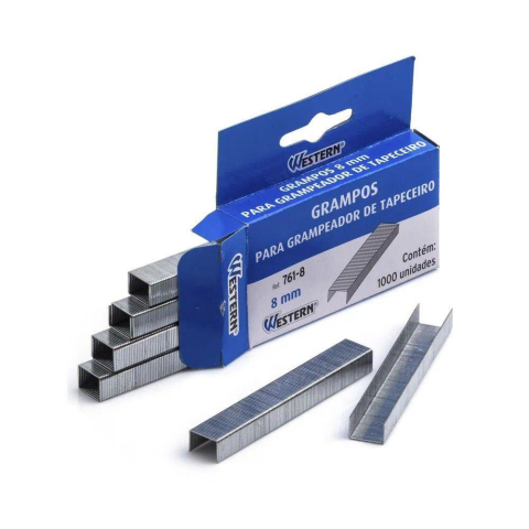 Grampos Para Grampeador De Tapeceiro Western 761 8mm 1000un