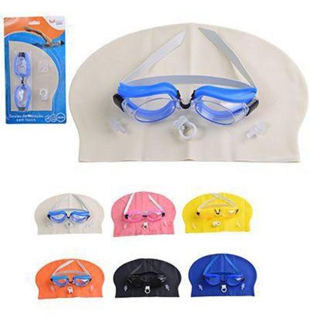 Kit Natacão C/ Oculos Touca Protetor De Ouvido E Nasal Wx434