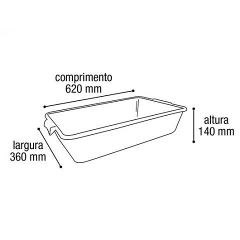 Caixa De Massa Para Pedreiro 20 Lts 25477 620x360x140mm