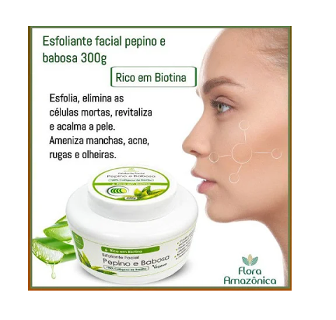 Esfoliante Facial Pepino E Babosa 300g Vegano Promoç