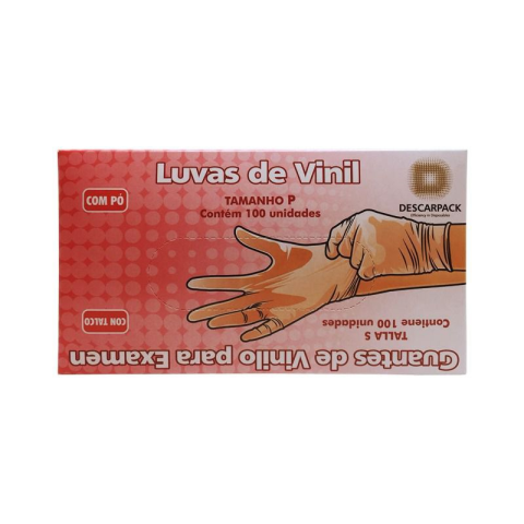 Luva De Vinil Com Pó Descartável